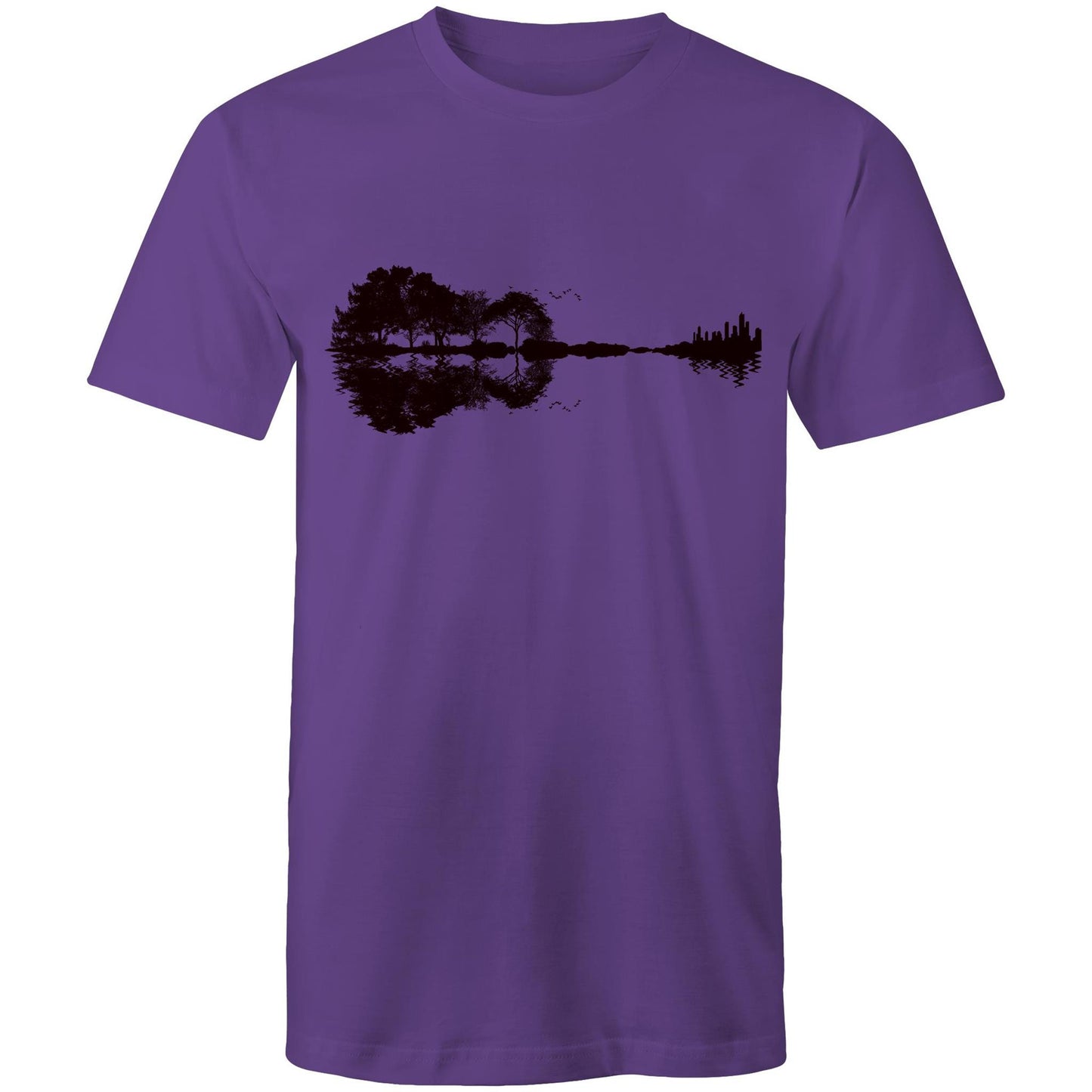 Guitar Reflection - Mens T-Shirt Purple Mens T-shirt Music