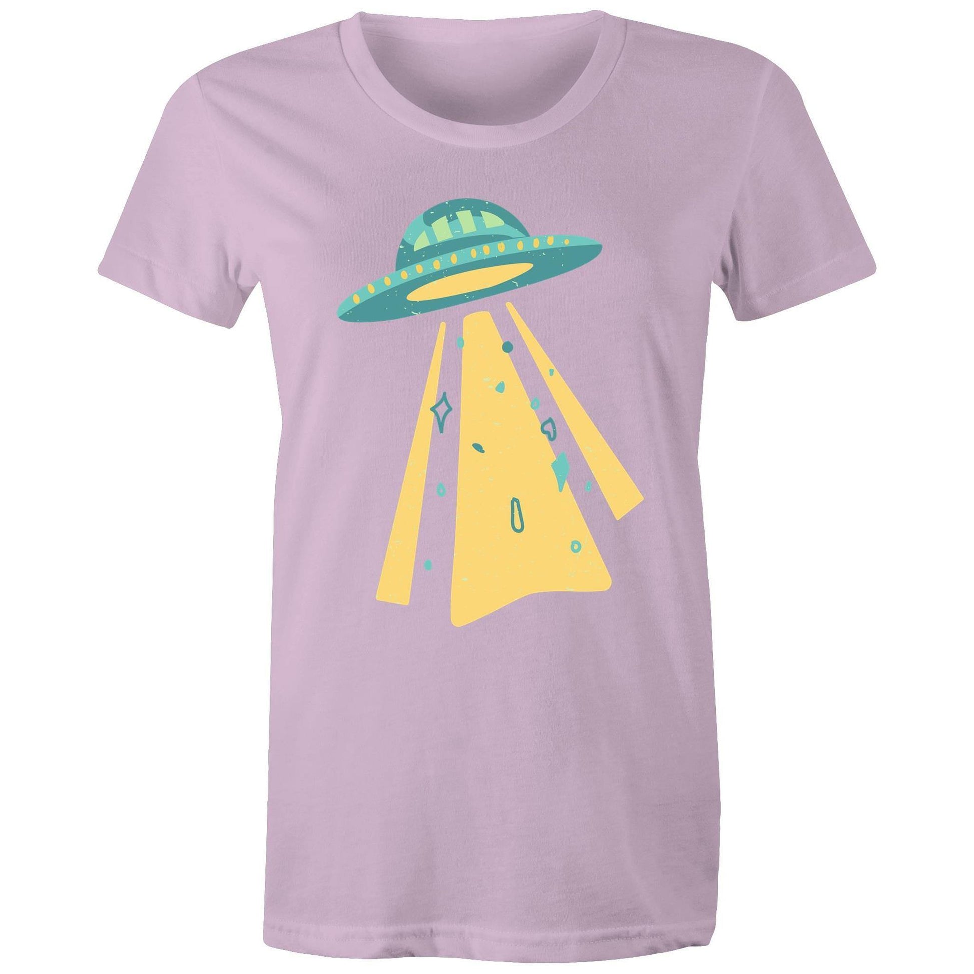UFO - Women's Maple Tee Lavender Womens T-shirt Retro Sci Fi Space Womens