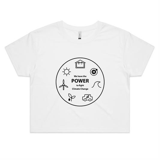 We Have The Power - Womens Crop Tee White Womens Crop Top Environment Science Womens