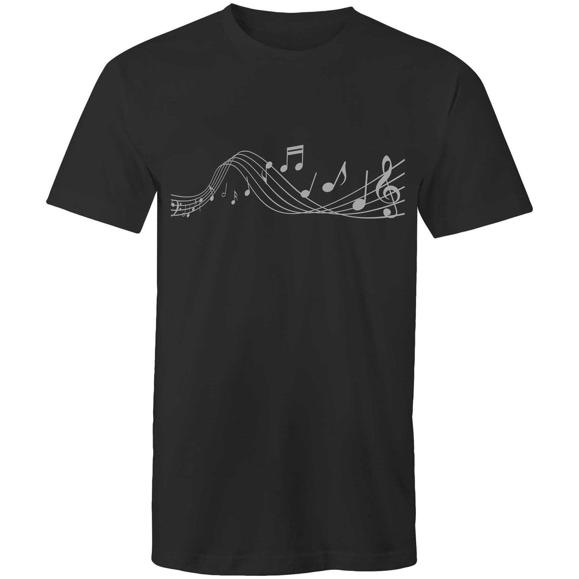 Music Notes - Mens T-Shirt Black Mens T-shirt Mens Music