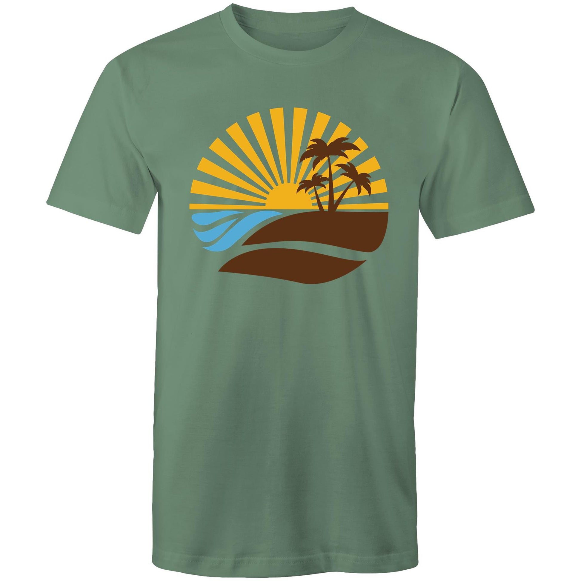 Vintage Surf - Mens T-Shirt Sage Mens T-shirt Mens Retro Summer