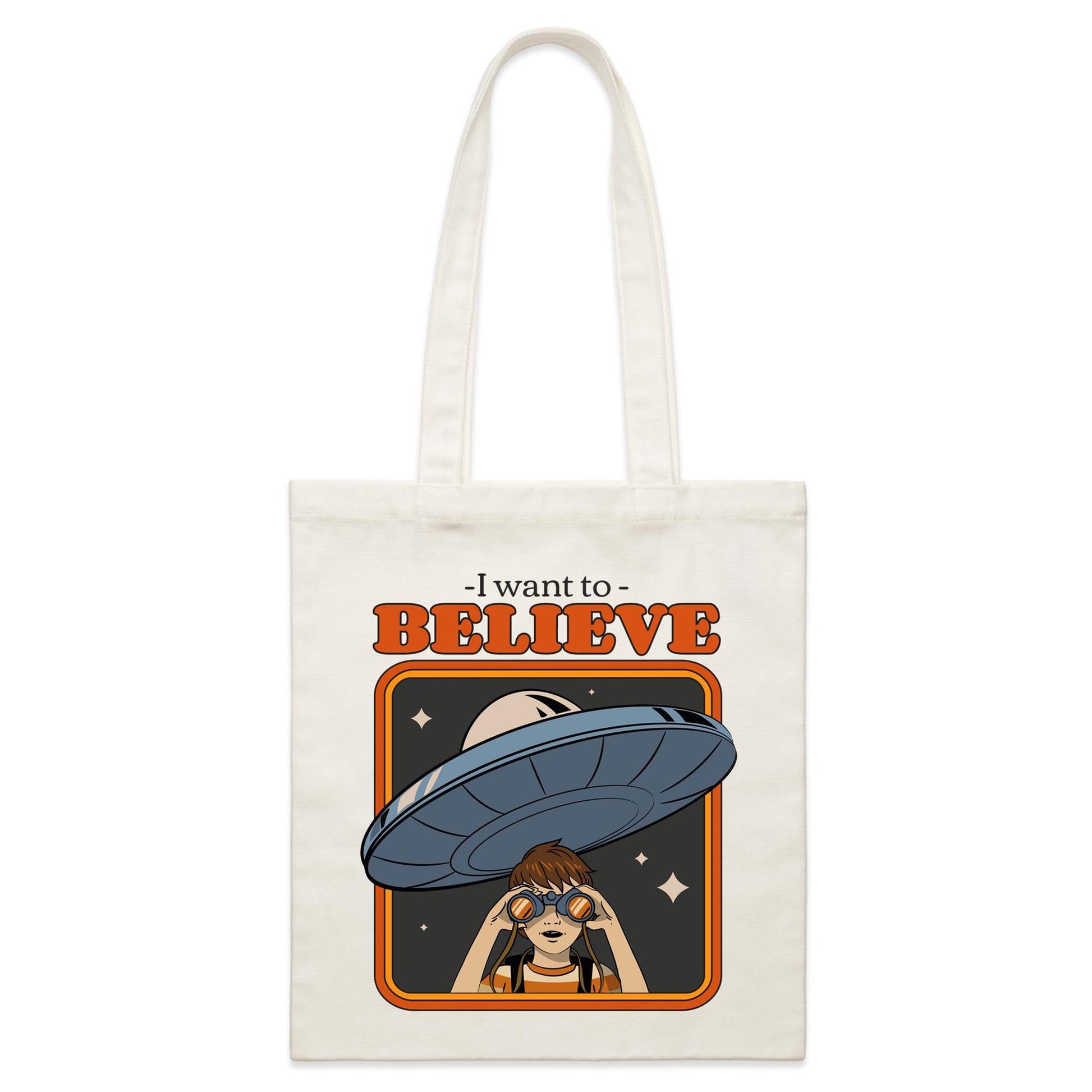 I Want To Believe - Parcel Canvas Tote Bag Default Title Parcel Tote Bag Sci Fi