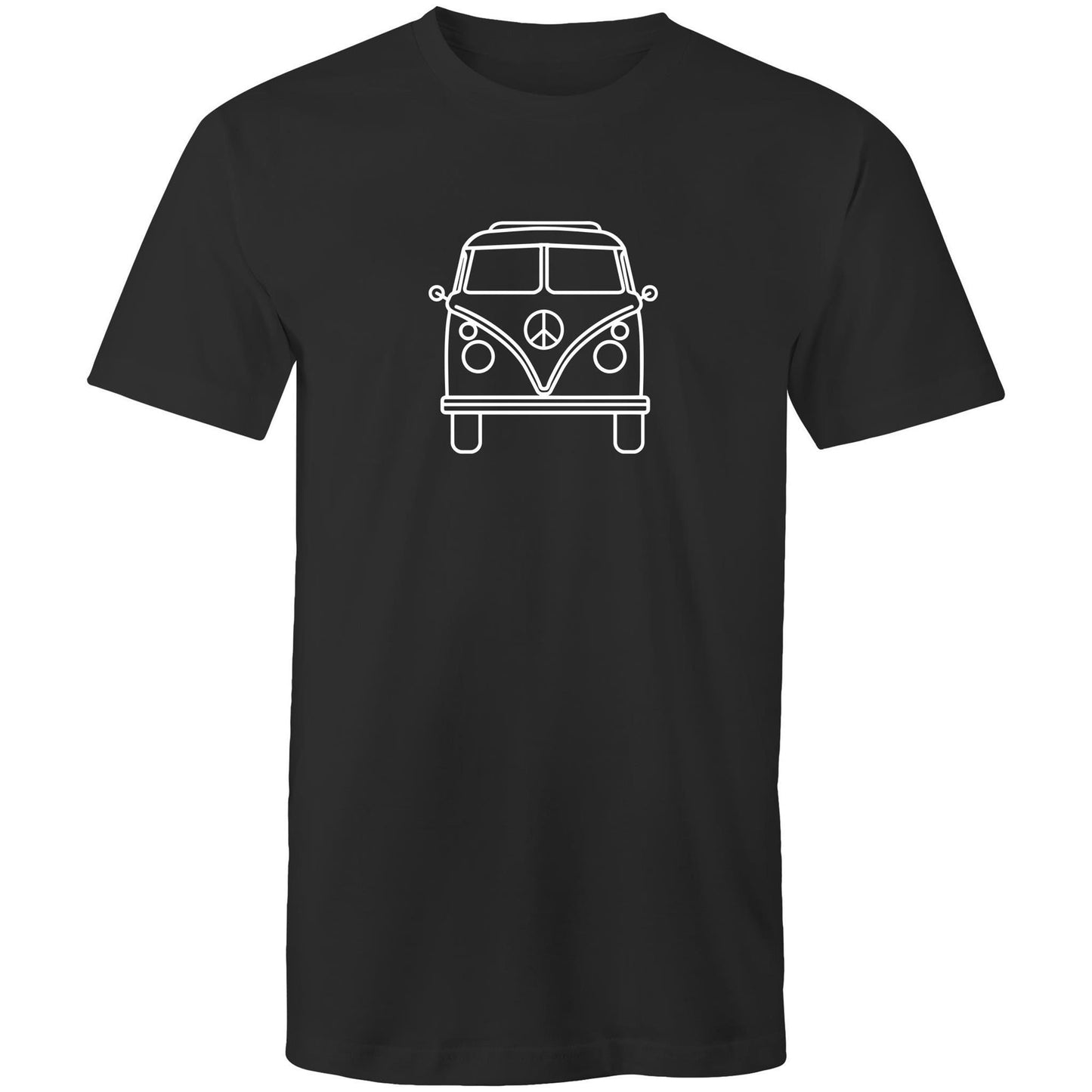 Beach Van - Mens T-Shirt Black Mens T-shirt Mens Retro Summer
