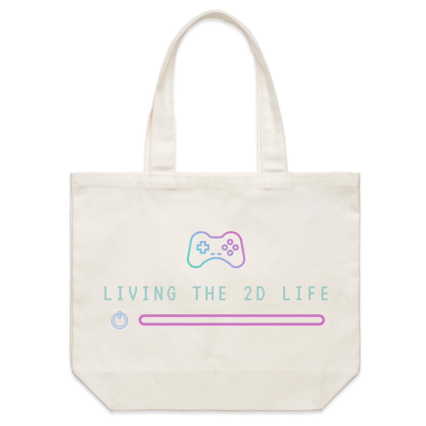 Living The 2D Life - Shoulder Canvas Tote Bag Default Title Shoulder Tote Bag