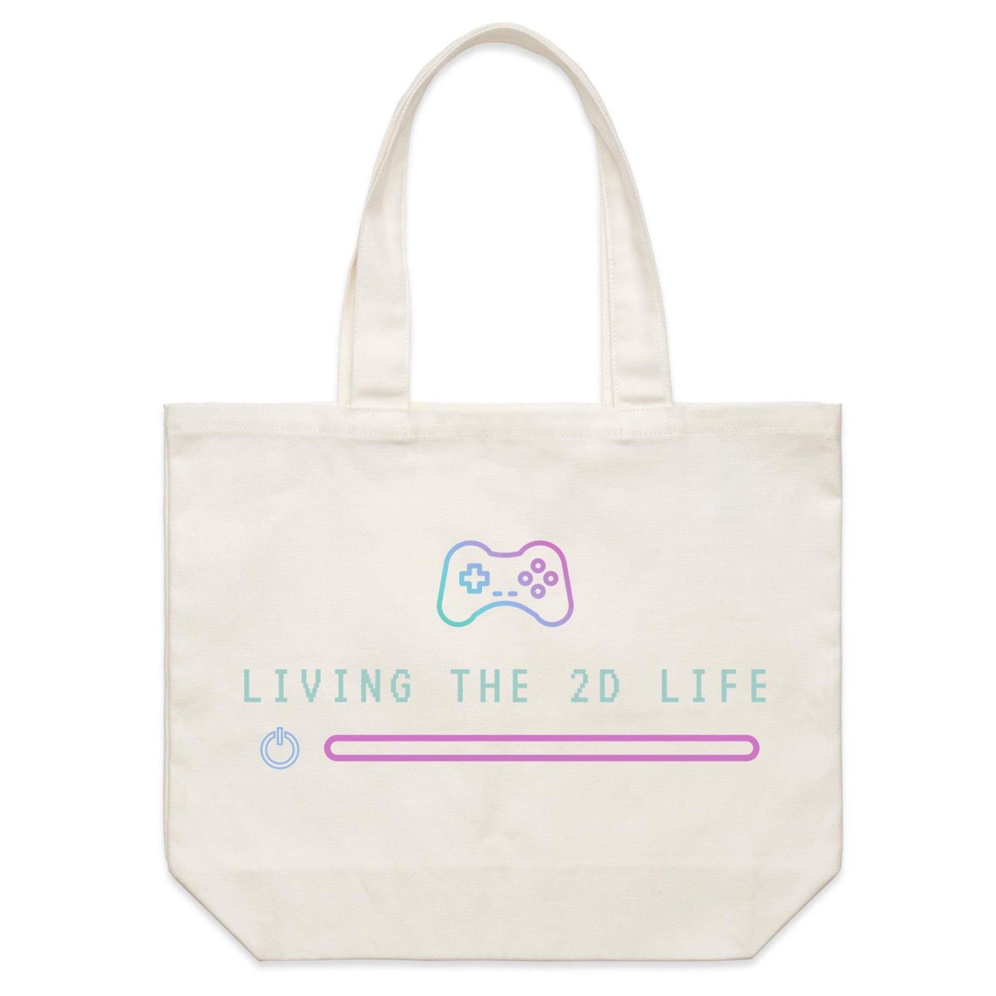 Living The 2D Life - Shoulder Canvas Tote Bag Default Title Shoulder Tote Bag