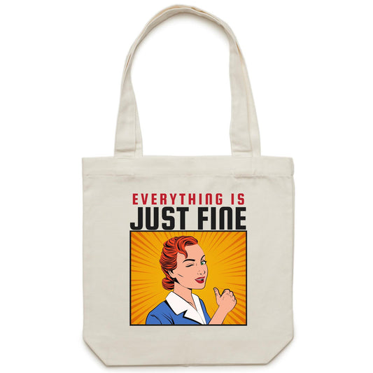 Everything Is Just Fine - Canvas Tote Bag Default Title Tote Bag comic Retro