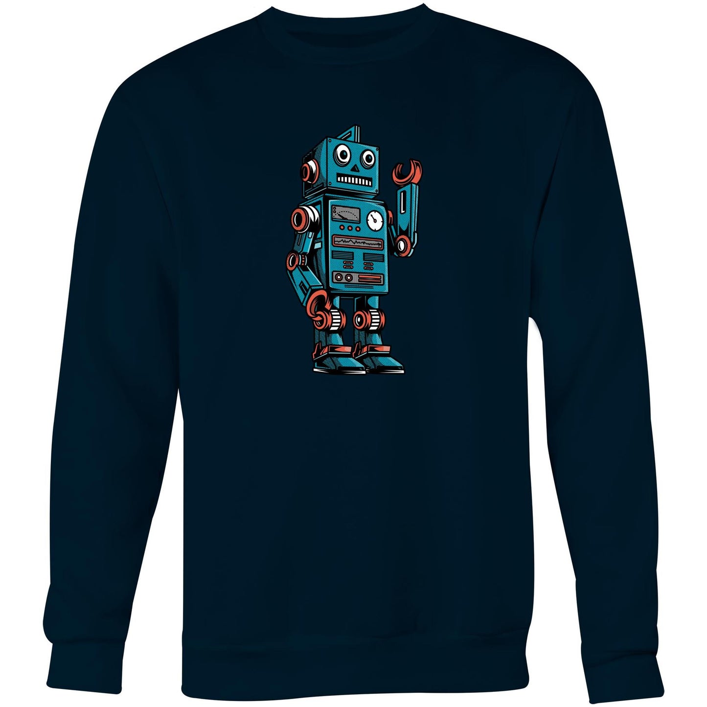 Robot - Crew Sweatshirt Navy Sweatshirt Sci Fi