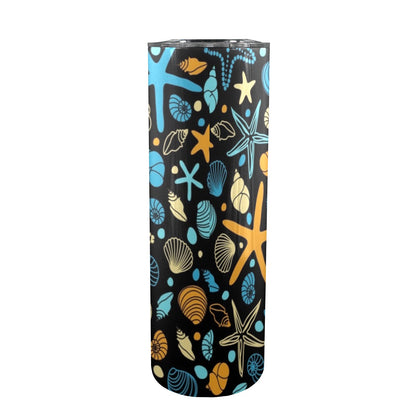 Starfish And Shells - 20oz Tall Skinny Tumbler with Lid and Straw 20oz Tall Skinny Tumbler with Lid and Straw Printed Offshore