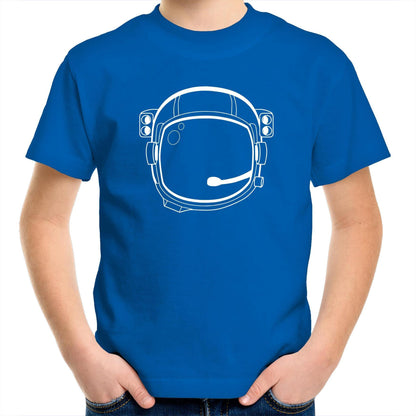 Astronaut Helmet - Kids Youth Crew T-Shirt Bright Royal Kids Youth T-shirt Space