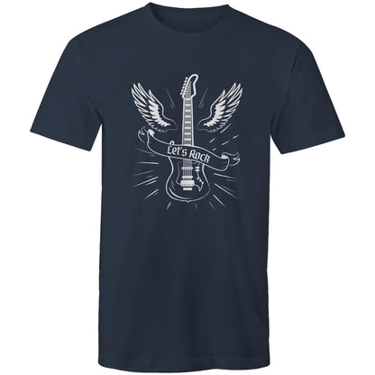 Let's Rock - Mens T-Shirt Navy Mens T-shirt Music