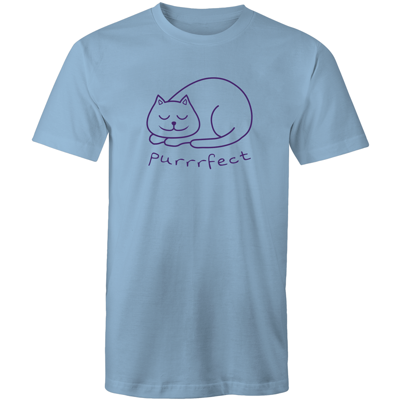 Purrrfect - Mens T-Shirt Carolina Blue Mens T-shirt animal Mens