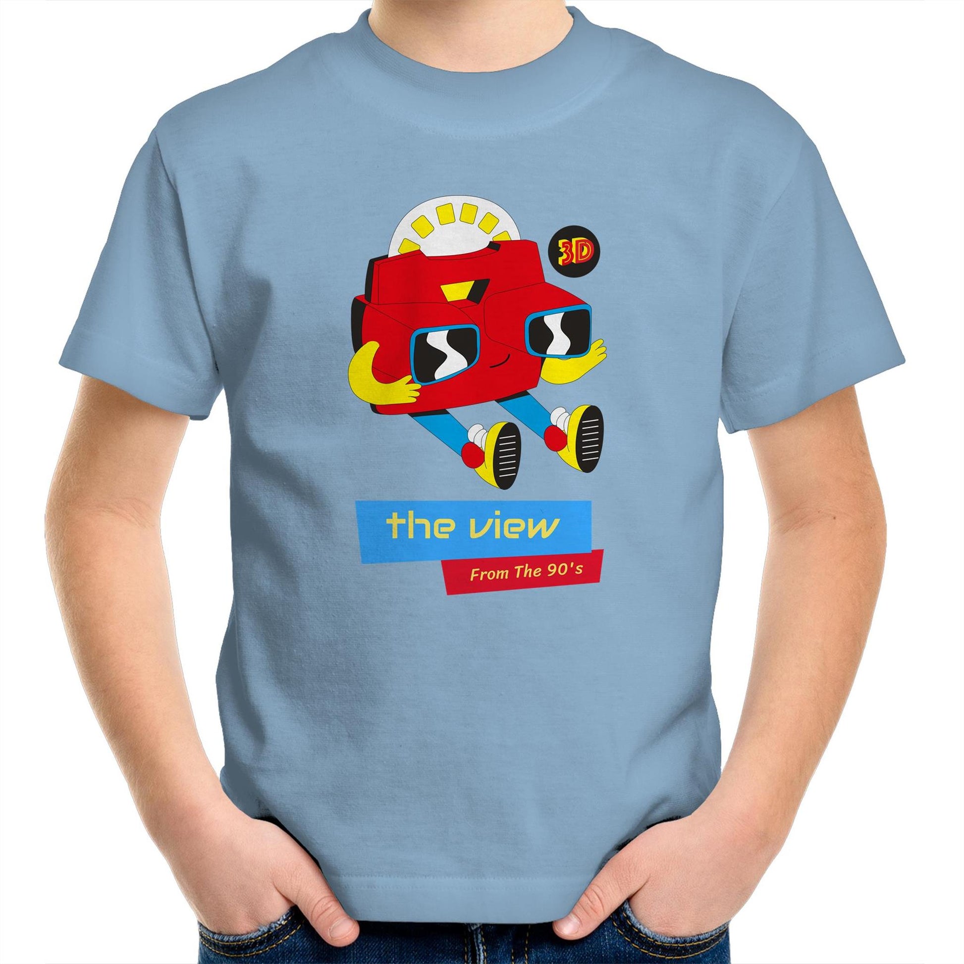 The View From The 90's - Kids Youth Crew T-Shirt Carolina Blue Kids Youth T-shirt Retro