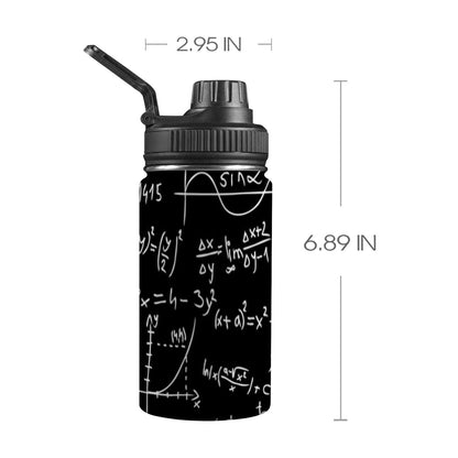 Equations - Kids Water Bottle with Chug Lid (12 oz) Kids Water Bottle with Chug Lid