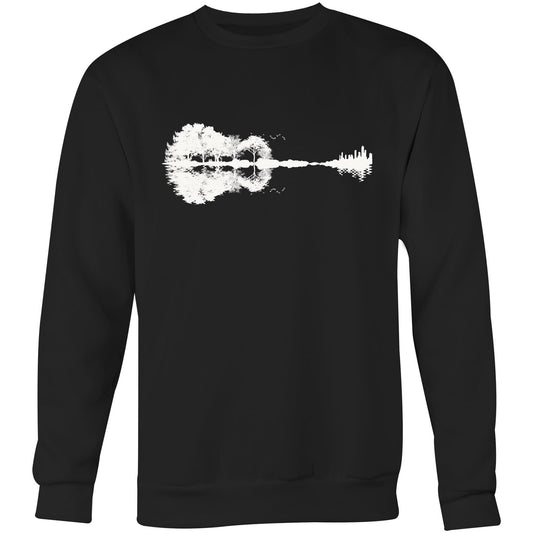 Guitar Reflection - Crew Sweatshirt Black Sweatshirt Music