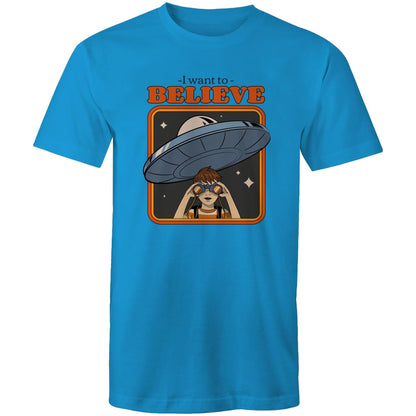 I Want To Believe - Mens T-Shirt Arctic Blue Mens T-shirt Sci Fi