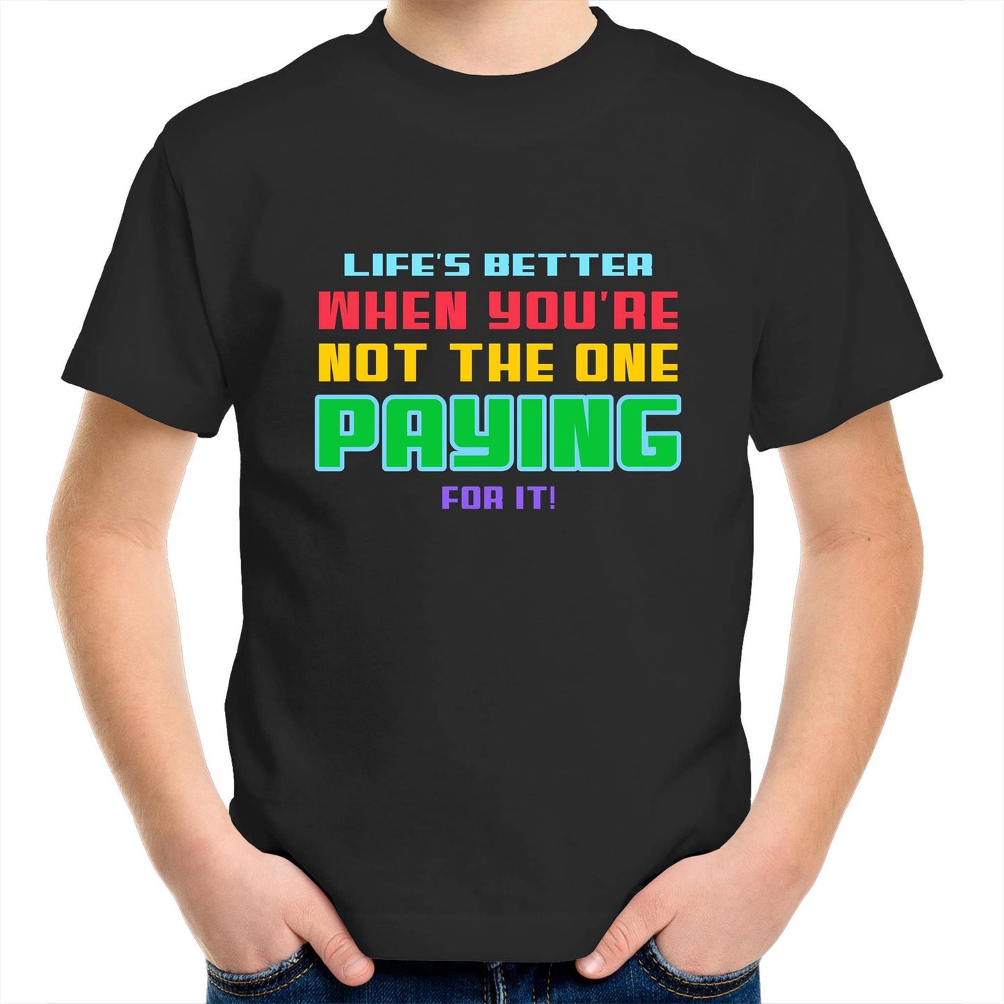 Life's Better - Kids Youth Crew T-Shirt Black Kids Youth T-shirt