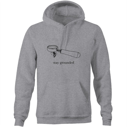 Stay Grounded - Pocket Hoodie Sweatshirt Grey Marle Hoodie Coffee Mens Womens