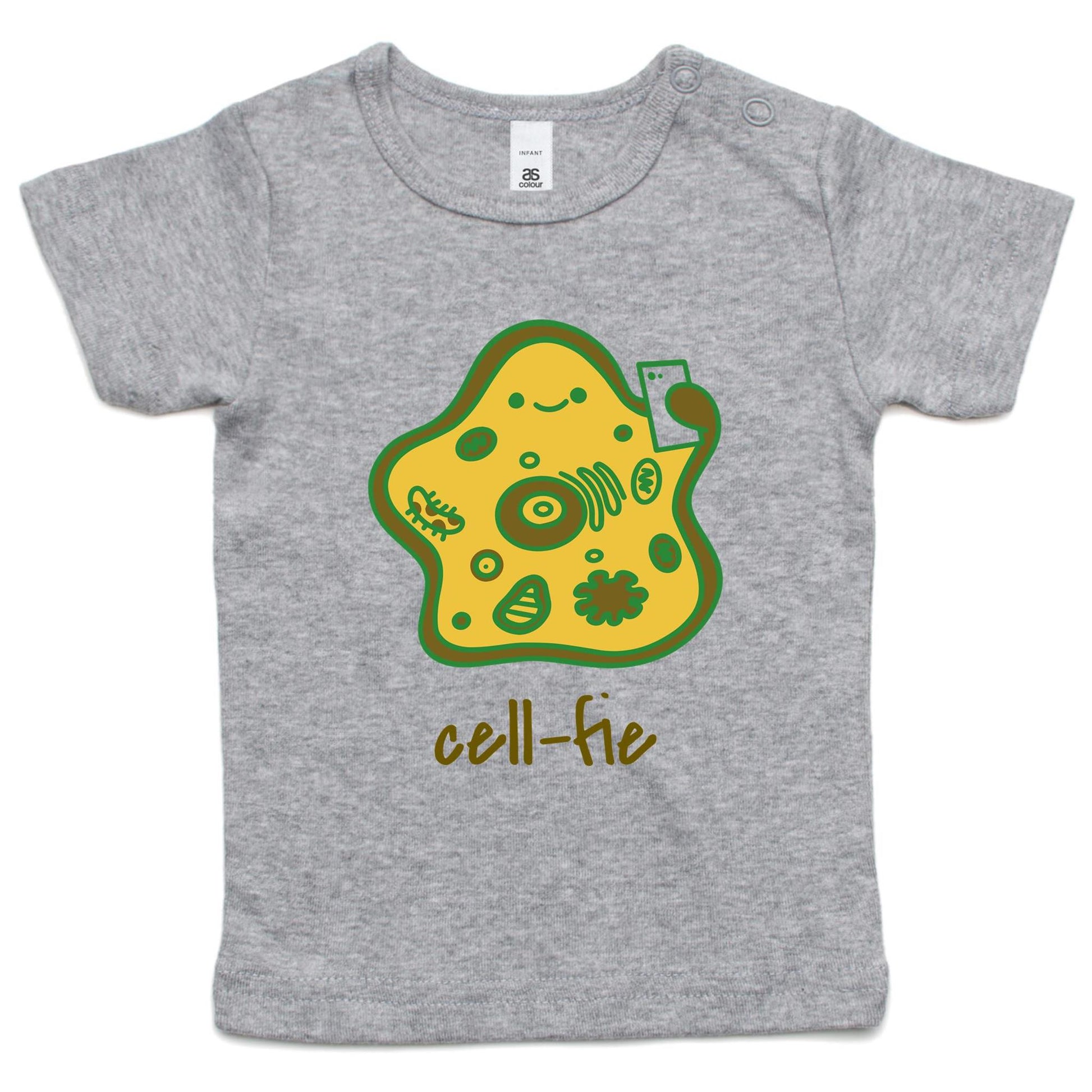 Cell-fie - Baby T-shirt Grey Marle Baby T-shirt Science