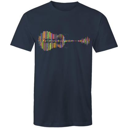 Guitar Reflection In Colour - Mens T-Shirt Navy Mens T-shirt Music