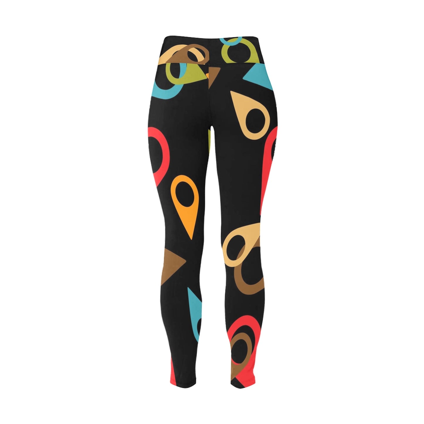 Where Am I - Womens High Waist Leggings (Sizes 16-22) Womens High Waist Leggings (Sizes 16-22) Printed Offshore