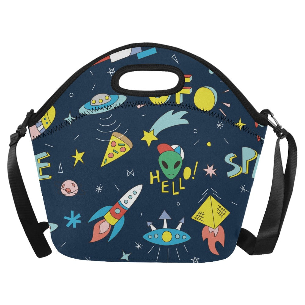 Hello Alien - Neoprene Lunch Bag/Large Neoprene Lunch Bag/Large Sci Fi