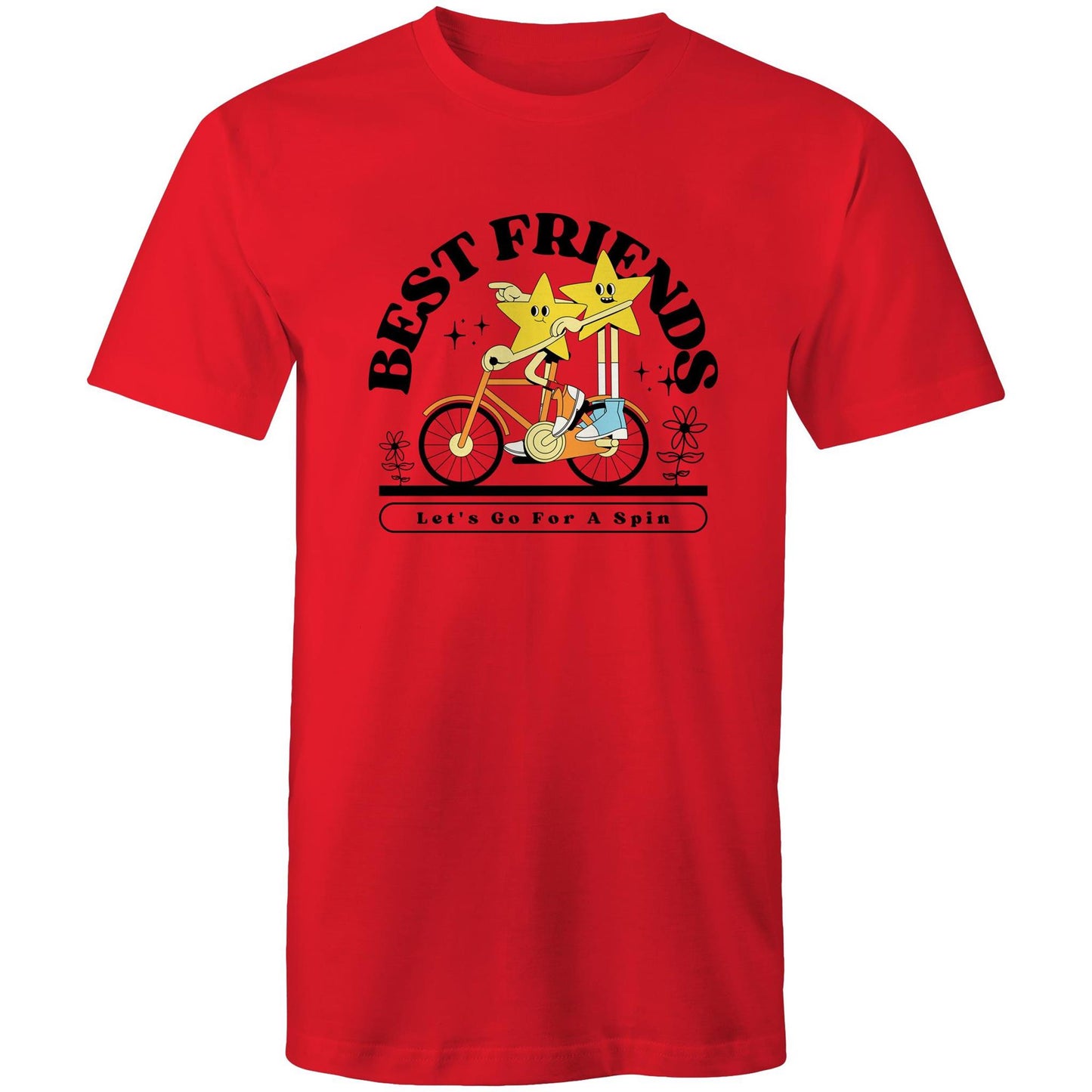 Best Friends - Mens T-Shirt Red Mens T-shirt Retro