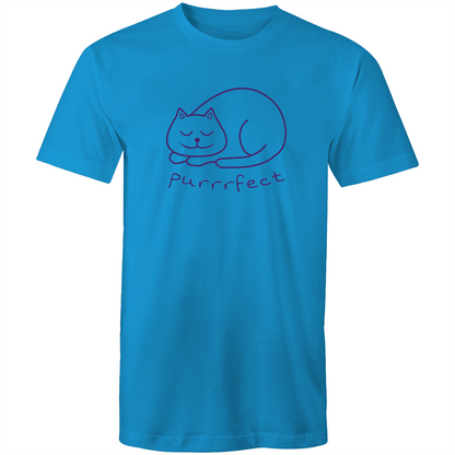 Purrrfect - Mens T-Shirt Arctic Blue Mens T-shirt animal Mens