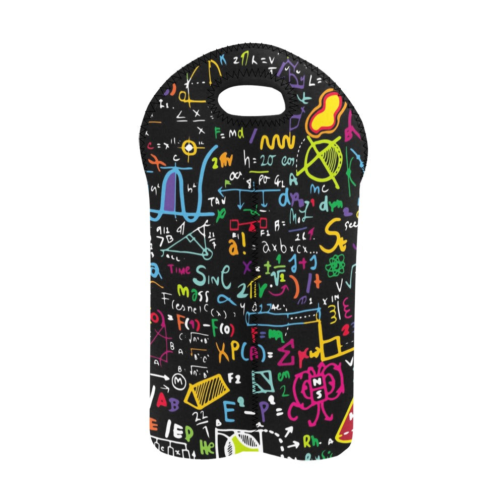 Math Scribbles - 2-Bottle Neoprene Wine Bag 2 Bottle Wine Bag Printed Offshore