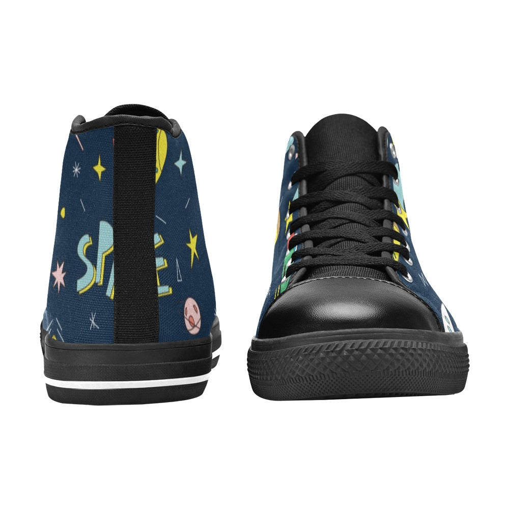 Alien Space - High Top Canvas Shoes for Kids Kids High Top Canvas Shoes