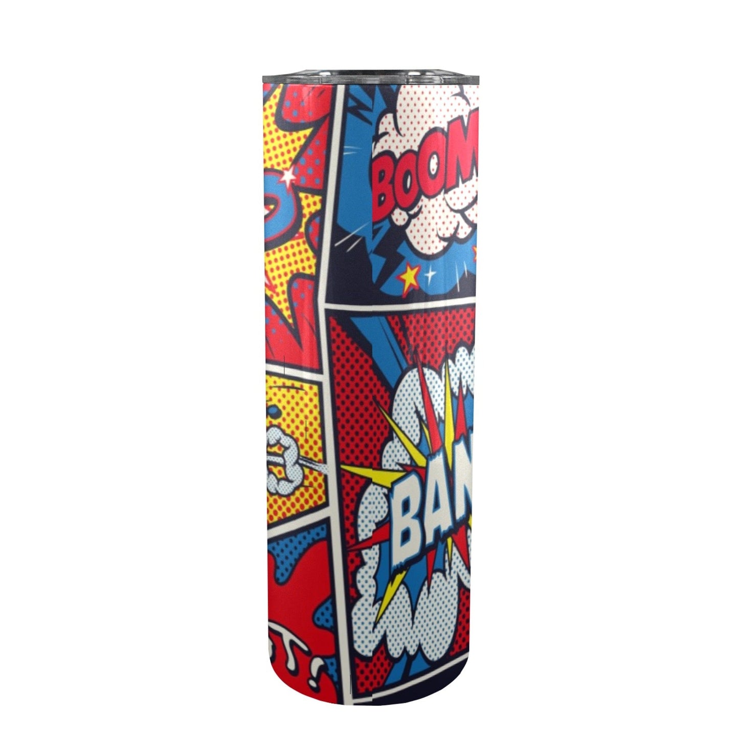 Comic Book - 20oz Tall Skinny Tumbler with Lid and Straw 20oz Tall Skinny Tumbler with Lid and Straw Printed Offshore