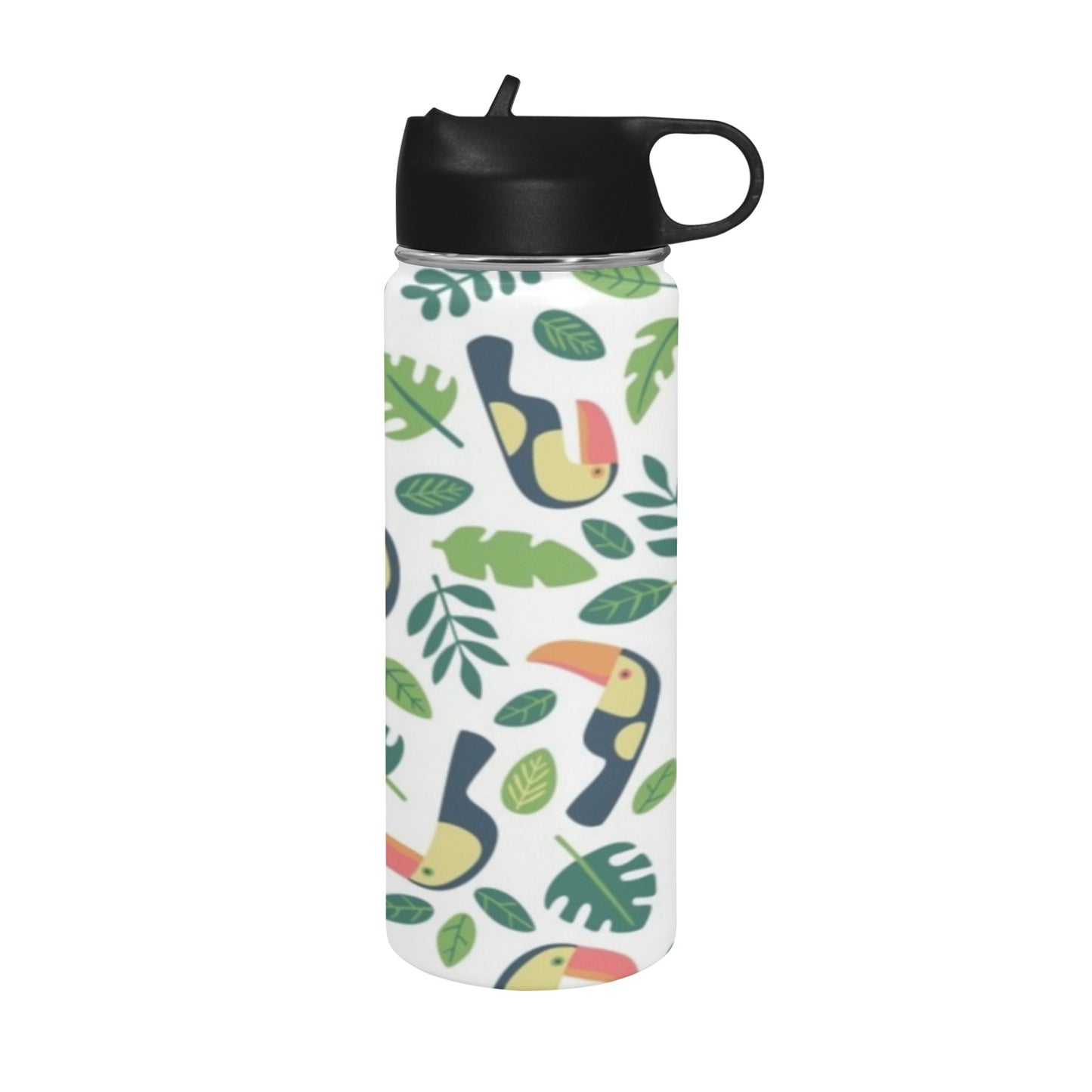 Toucans Insulated Water Bottle with Straw Lid (18 oz) Insulated Water Bottle with Straw Lid Printed Offshore