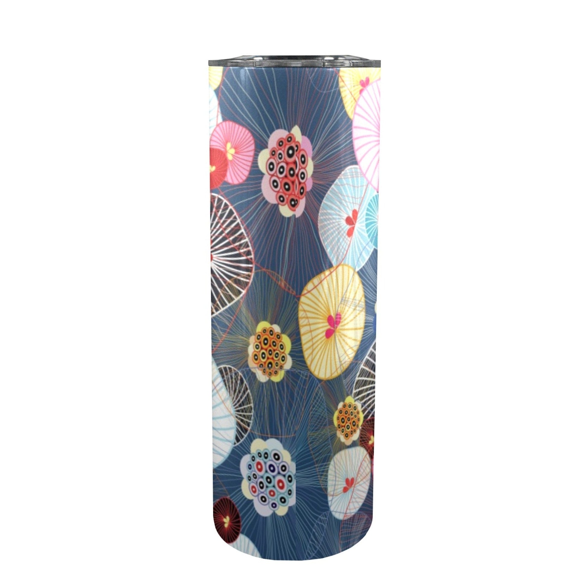 Abstract Floral - 20oz Tall Skinny Tumbler with Lid and Straw 20oz Tall Skinny Tumbler with Lid and Straw