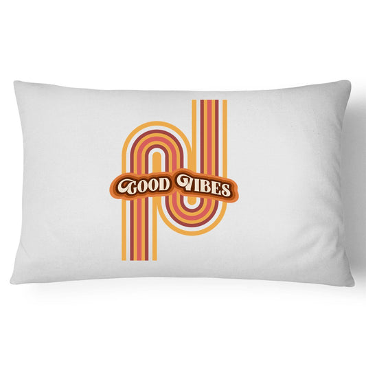 Good Vibes - 100% Cotton Pillow Case White One-Size Pillow Case Retro