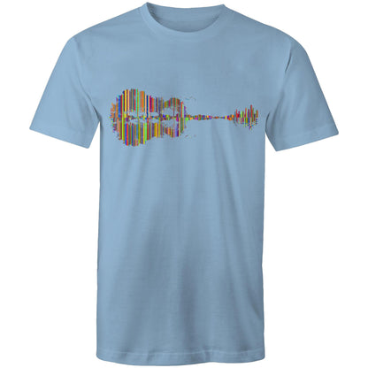 Guitar Reflection In Colour - Mens T-Shirt Carolina Blue Mens T-shirt Music