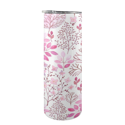 Vintage Pink Floral - 20oz Tall Skinny Tumbler with Lid and Straw 20oz Tall Skinny Tumbler with Lid and Straw Printed Offshore