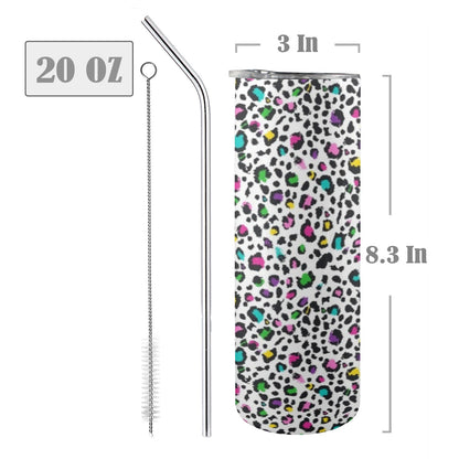 Animal Print In Colour - 20oz Tall Skinny Tumbler with Lid and Straw 20oz Tall Skinny Tumbler with Lid and Straw