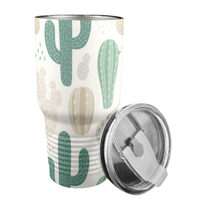 Cactus - 30oz Insulated Stainless Steel Mobile Tumbler 30oz Insulated Stainless Steel Mobile Tumbler Plants Printed Offshore