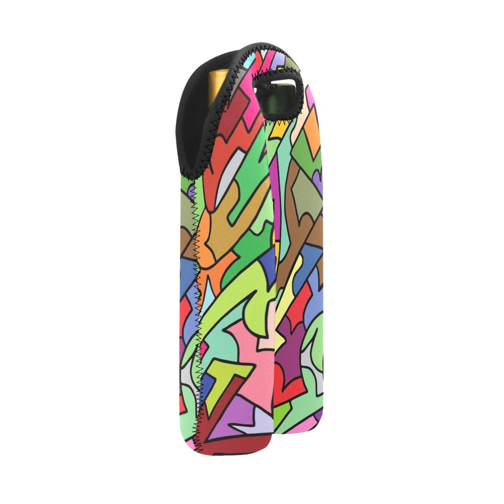 Bright Abstract - 2-Bottle Neoprene Wine Bag 2 Bottle Wine Bag