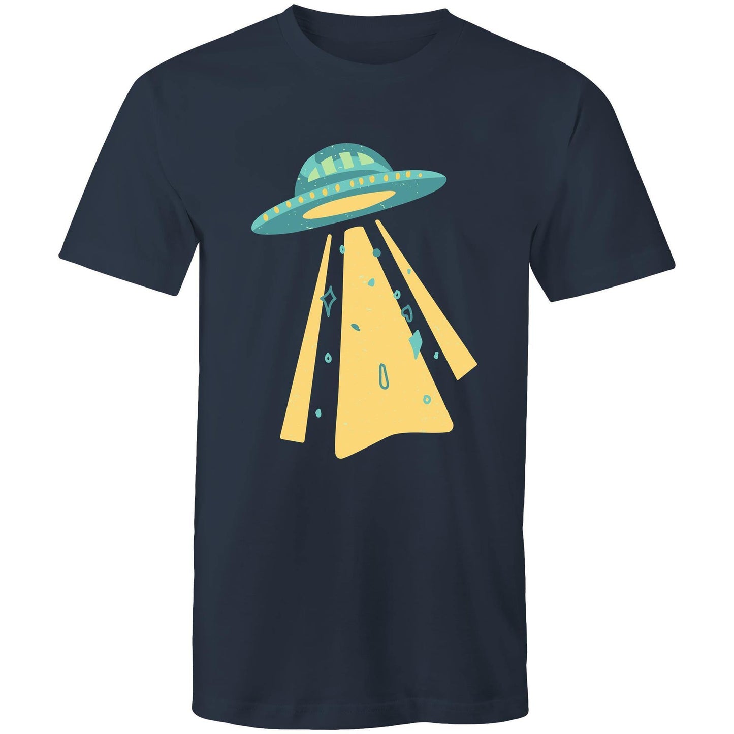 UFO - Mens T-Shirt Navy Mens T-shirt Mens Retro Sci Fi Space