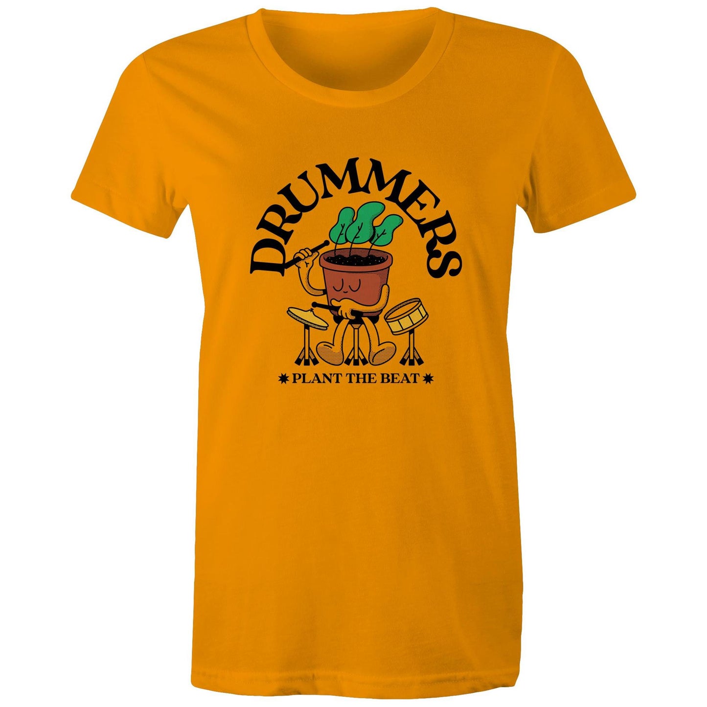 Drummers - Womens T-shirt Orange Womens T-shirt Music Plants