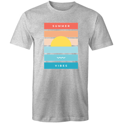 Summer Vibes - Mens T-Shirt Grey Marle Mens T-shirt Mens Retro Summer