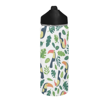 Toucans Insulated Water Bottle with Straw Lid (18 oz) Insulated Water Bottle with Straw Lid Printed Offshore