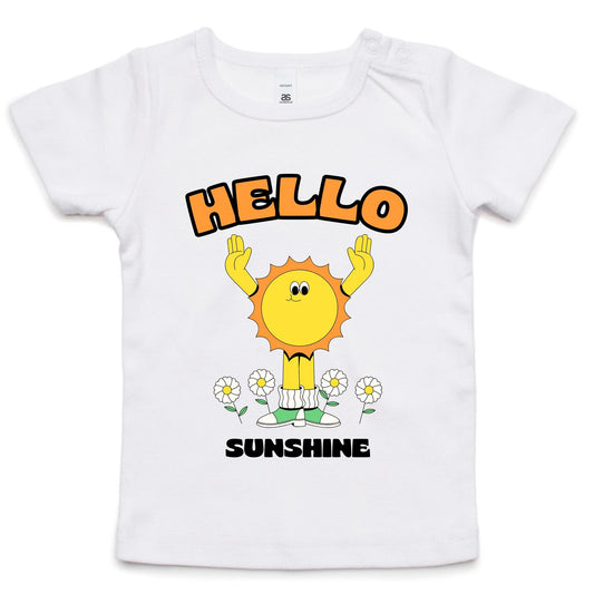 Hello Sunshine - Baby T-shirt White Baby T-shirt Retro Summer