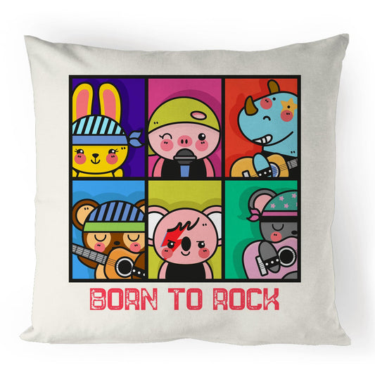 Born To Rock - 100% Linen Cushion Cover Default Title Linen Cushion Cover Music