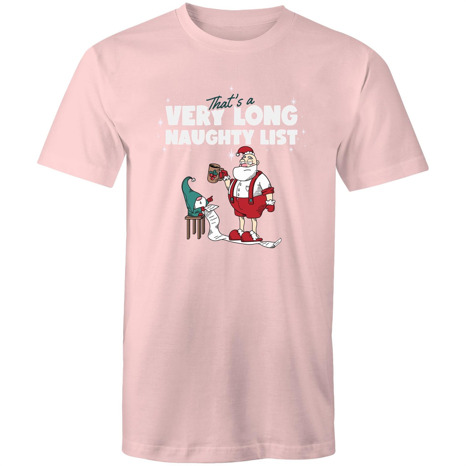 Santa's Naughty List - Mens T-Shirt Pink Christmas Mens T-shirt Merry Christmas