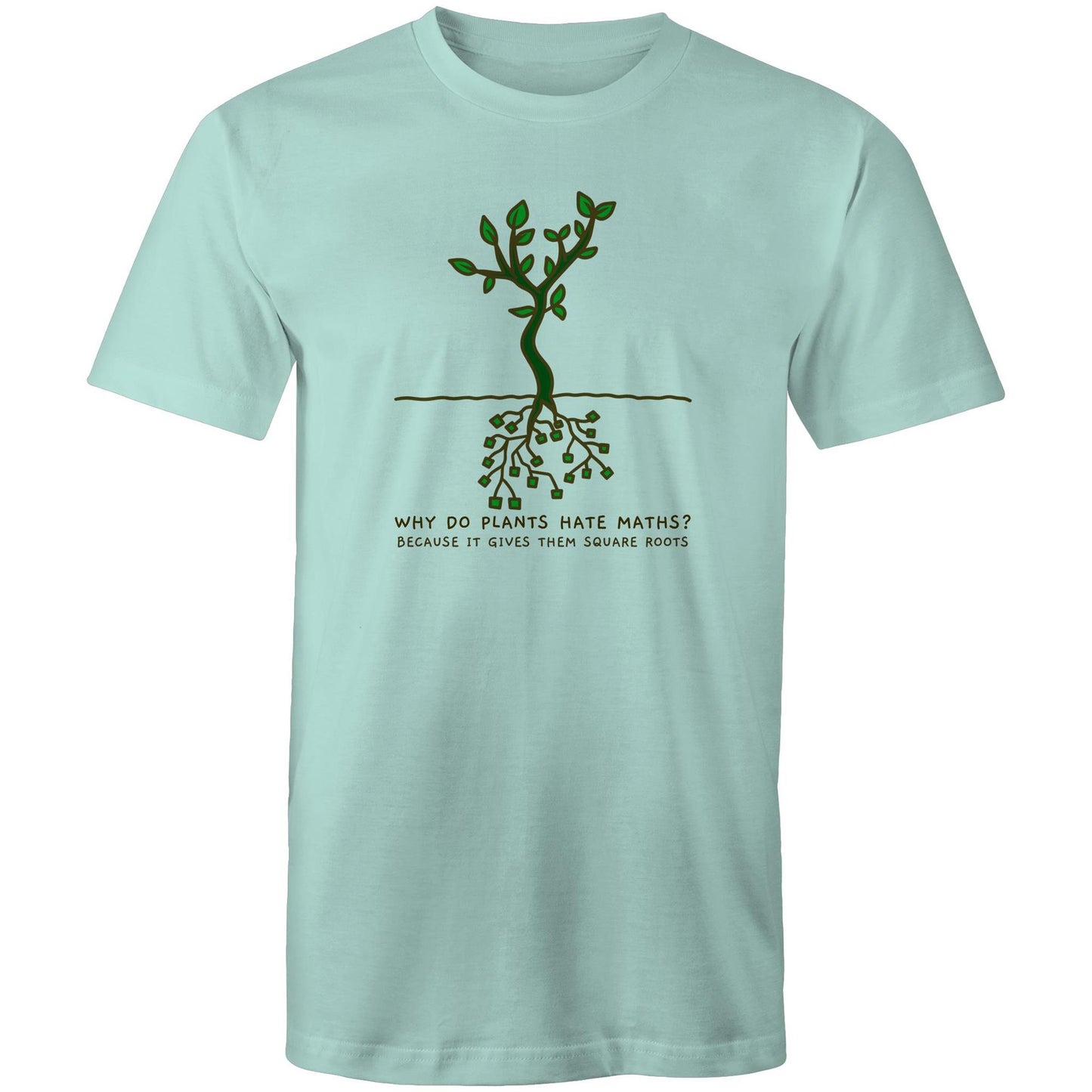 Square Roots - Mens T-Shirt Aqua Mens T-shirt Maths Plants Science