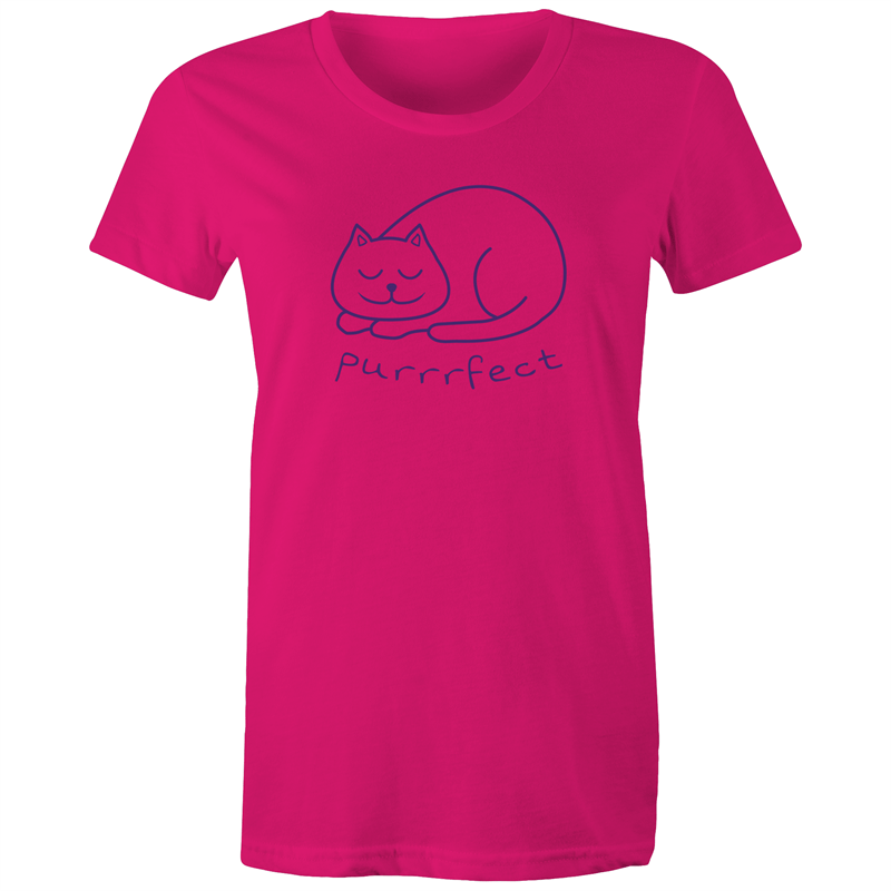 Purrrfect - Women's T-shirt Fuchsia Womens T-shirt animal Womens