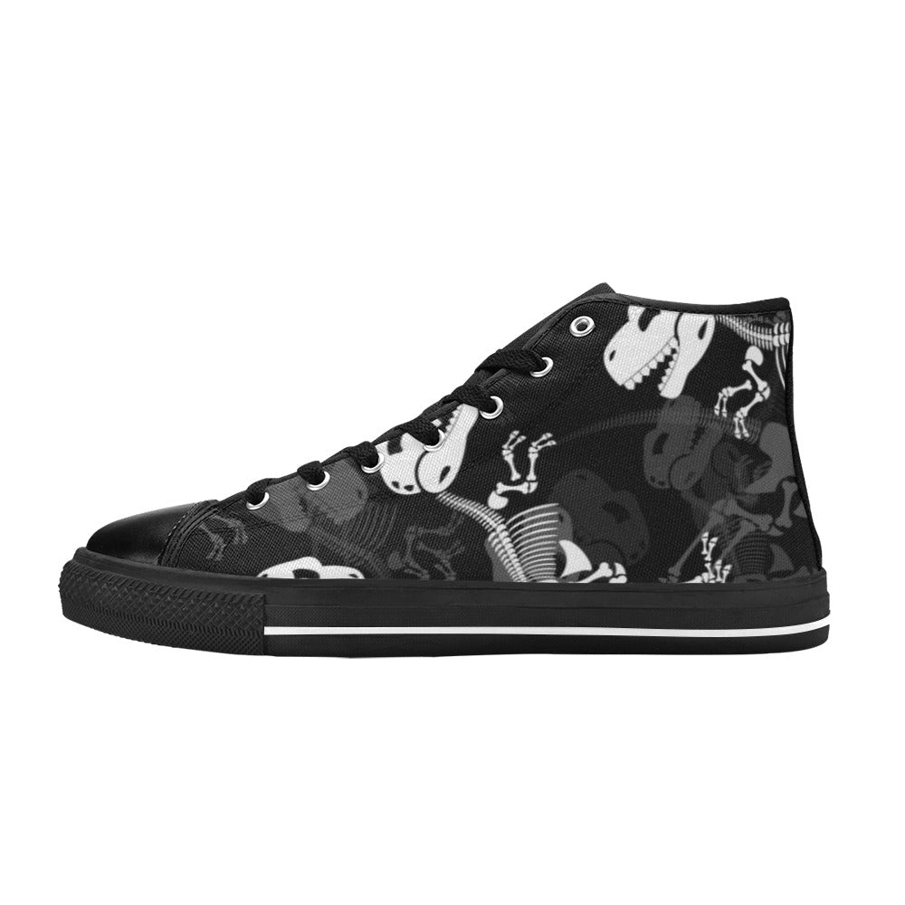 Dinosaur Skeleton - High Top Canvas Shoes for Kids Kids High Top Canvas Shoes