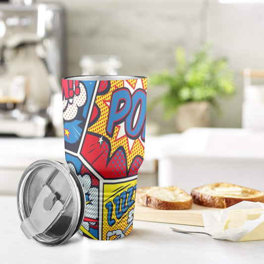 Comic Book - 30oz Insulated Stainless Steel Mobile Tumbler 30oz Insulated Stainless Steel Mobile Tumbler comic