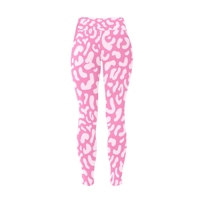 Pink Leopard - Women's Plus Size High Waist Leggings Women's Plus Size High Waist Leggings animal